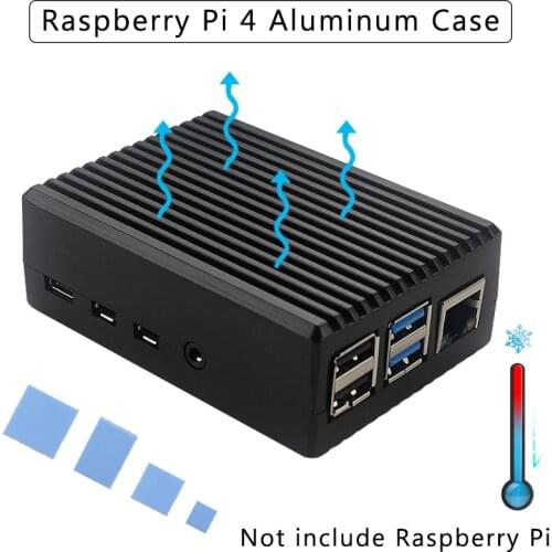 Raspberry Pi 4 Aluminum Case Black Gray Armor Metal Box CPU RAM Passive Cooling Case Shell for Raspberry Pi 4 Model B