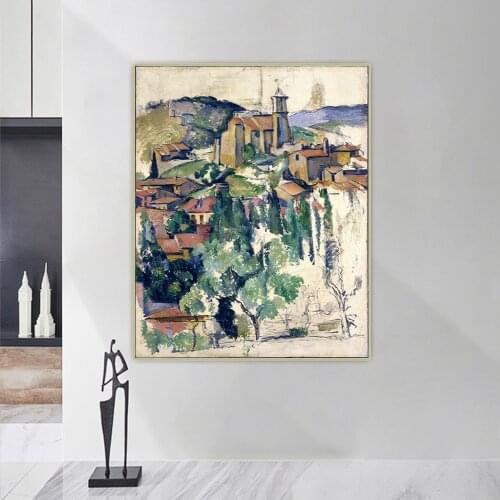 Citon Paul Cezanne《Gardanne, 1885》Canvas Oil Painting Artwork Poster Picture Wall Background Decorations Home Living Room Decor
