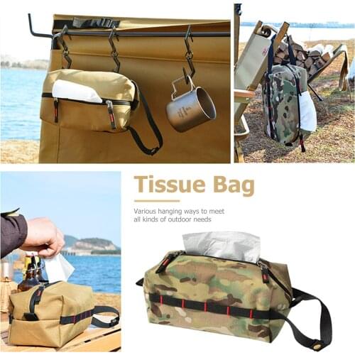 Tissue Box Holder, Waterproof Napkin Paper Tissue Storage Bag Toilet Paper Holder for Outdoor Camping Hiking