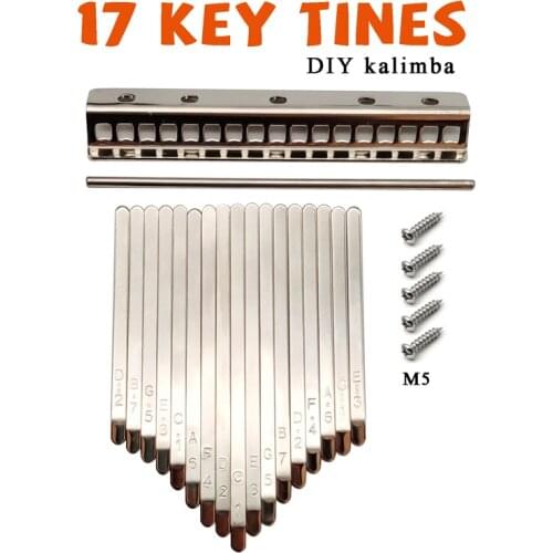 DEXINOR Hobby DIY 17 Key Kalimba Piano Tines Saddle Shrapnel Set Mbira Bridge spare for Kalimbas Replacement Parts
