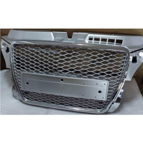 For RS3 Style Front Sport Hex Mesh Honeycomb Hood Grill Chrome Grey for Audi A3/S3 8P 2009 2010 2011 2012 2013