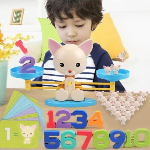 Fashion Baby Kids Math Toy Dog Balance Game Scale Early Learning Weight Child Kids Math Intelligence Learning Toys Gifts New