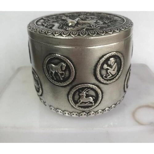 MOEHOMES china Antique brass copper Carved 12 Chinese Zodiacs Statue dargon Qing/Ming Dynasty Bowl cups tea pot wine cup