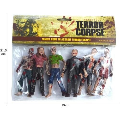 6pcs/set The Walking Dead Zombies Terror Corpse PVC Action Figure Collectible Model Toy 10Cm