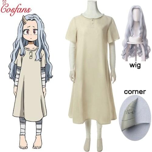 New My Hero Academia Season 4 Eri Cosplay Costume One-piece Dress Bandage Dress bandage Wig and corner Halloween cosplay costume