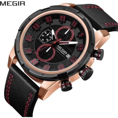 MEGIR Relogio Masculino Men Army Military Sport Watch Men Clock Mens Watches Top Brand Luxury Chronograph Waterproof Auto Date