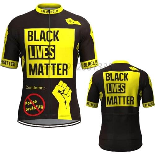 2021 Mens Short Sleeve Cycling Jersey Black Lives Matter Summer Bike Top MTB Road Wear