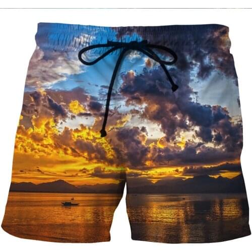 LOVE SPARK Mens Running Sports Shorts Sunset Sea View Fast Dry Boys Bodybuilding Gym Jogging Beach Shorts M To 6xL