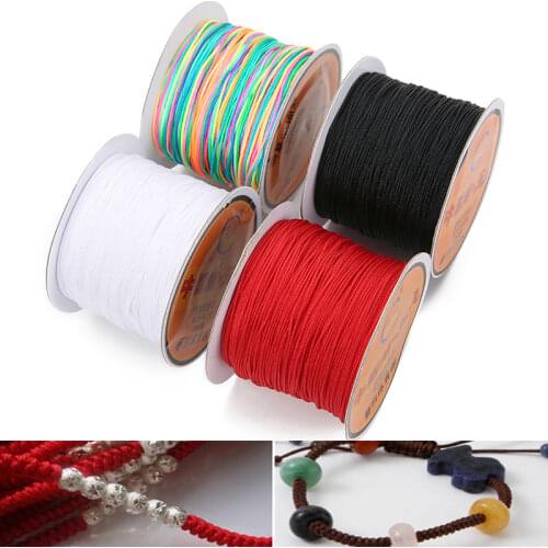100meters Dia 0.4 0.6 0.8mm Nylon Bracelet Cord Chinese Knot Thread Macrame Braided Cord String For DIY Jewelry Making Findings