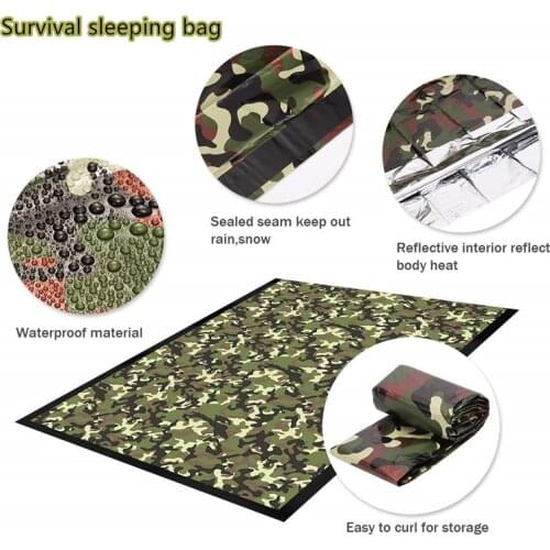 Portable Waterproof PE Thermal Bivvy Sack Survival Tent Emergency Sleeping Bags, Emergency Shelter Outdoor Survival Life Tent