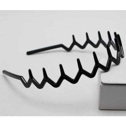 1 pc Fashion wave Mens Women Unisex Black Wavy Hair Head Hoop Band Sport Headband Hairband hair accessories