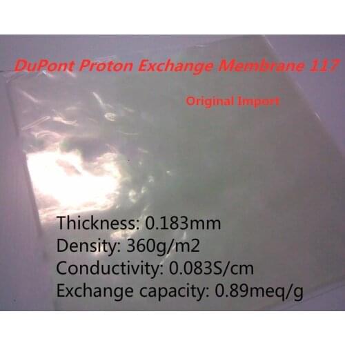 DuPont Proton Exchange Membrane N117 Perfluorosulfonic Acid Ion Membrane Nafion (Size 10x10Cm 10x10 Cm, 10x20 Cm, 20x20 Cm