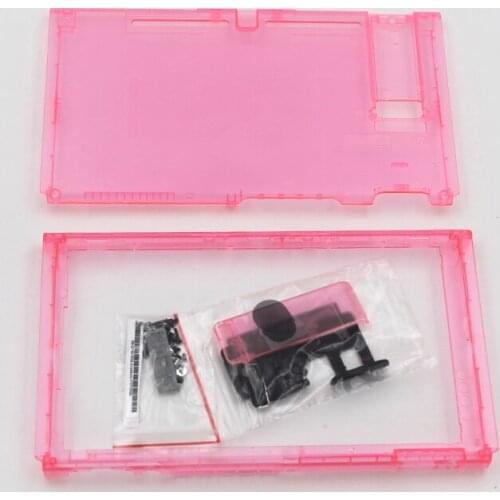 Clear Pink Upper & bottom faceplate for Nintend Switch NS Game Console case shell housing+screws