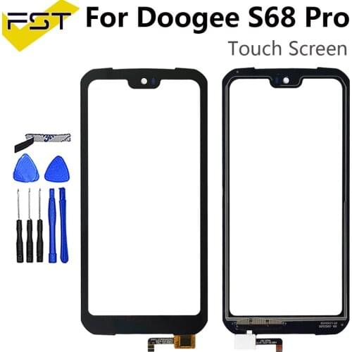 Black Touch Screen For Doogee S68 Pro Perfect Repair Parts Touch Panel Sensor Glass Lens for Doogee S68 Pro Sensor Phone+Tools