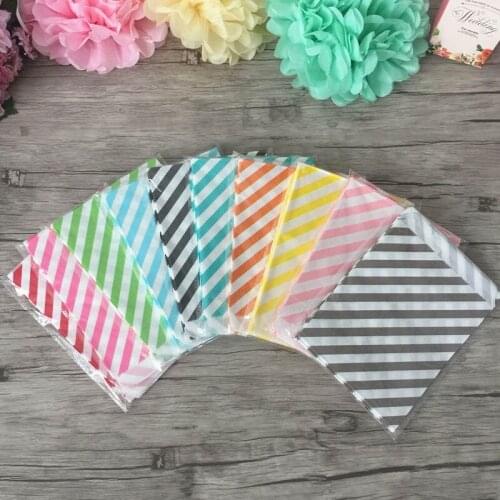 Party Supplies 25pcs/pack Kids Candy Oil-proof Food packing bag Wedding Party Birthday Buffet Gift Twill Paper Bag