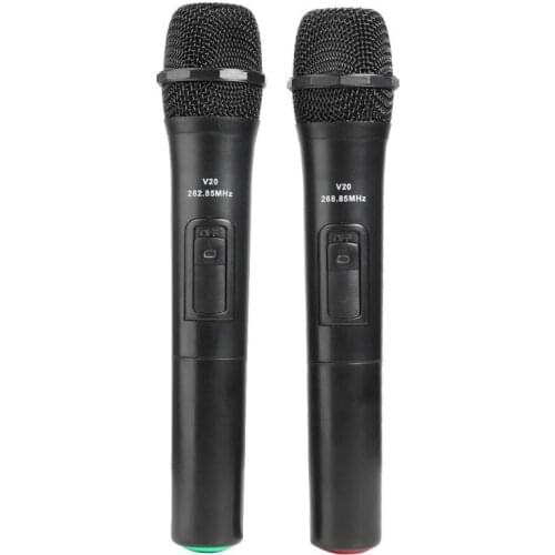 VKTECH Smart Wireless Microphone Handheld Mic 2pcs high quility Microphones with USB Receiver for Karaoke Speech Loudspeaker