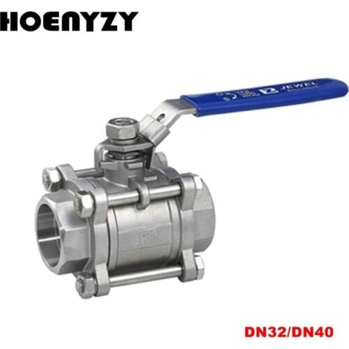 High Quality 1-1/2" 1-3/4" Female Thread SS201 304SS Stainless Steel 1000 WOG 3 Piece Full Port Ball Valve DN32 DN40