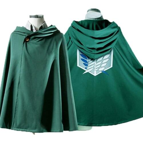 Japanese Anime Cosplay Costume Cape Attack On Titan Cloak Gloves Shingek No Kyojin Scouting Legion Clothing Green Hoodie