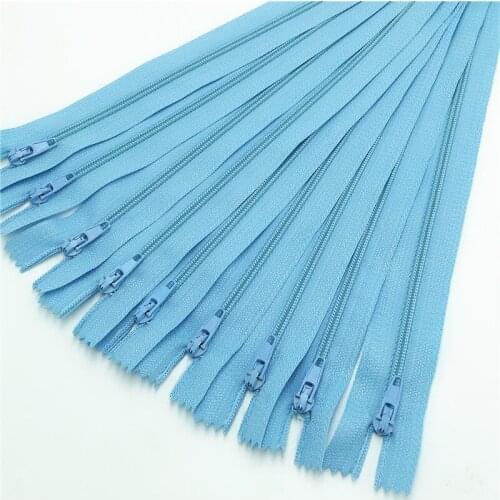 10pcs Blue color 3# Closed Nylon Coil Zippers Tailor Sewing Craft (6-24 Inch) 15-60CM