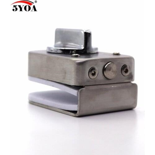 Glass Door Lock Latch Stainless Steel Rotary Knob Open/Close Home Hotel Bathroom Use 10~12mm Door Lock Aluminium Alloy Core