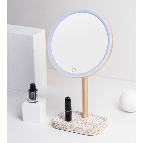 Makeup Mirror LED Lamp Dormitory Illuminator With Light Decoration Large Table Top Mirrors зеркало с подсветкой INS Style Type
