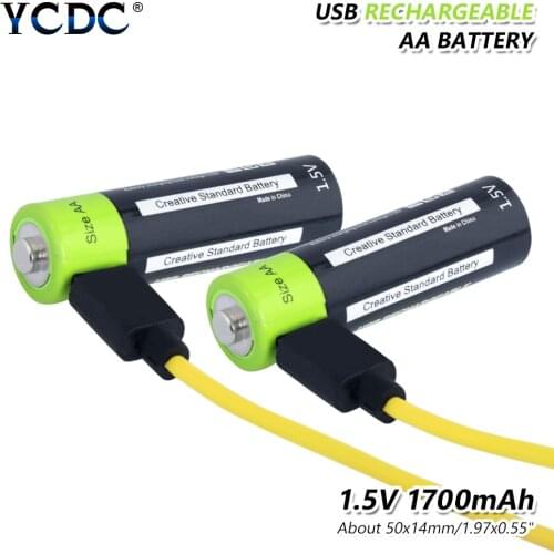 1.5V rechargeable 1700mAh Micro USB charged lithium polymer battery + usb cable + wall car charger for remote control power bank