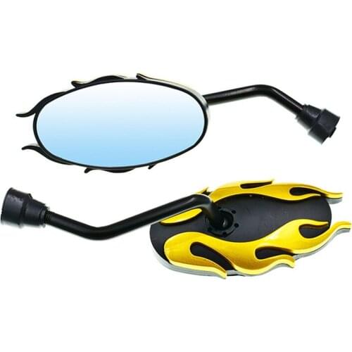 2PCs 10mm Universal Motorcycle Mirrors Blue glass Anti-vertigo moto Accessories CNC Rearview Side Mirrors Mounting Tool Bolts