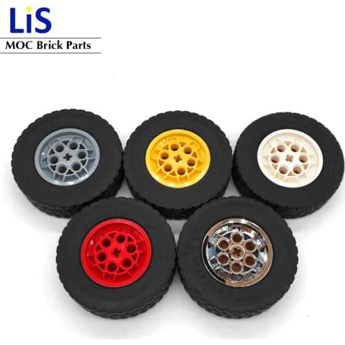 2Pcs/lot Compatible with logoes High-tech MOC Brick Building blocks accessories 62.4x20 car tires 86652c01 wheels 32019+86652
