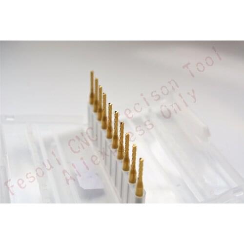 3.175mm*1.9mm,10pcs,Free shipping TiN Coating PCB End Milling cutter,CNC machine Corn milling Bit,Solid carbide tool,PVC,wood