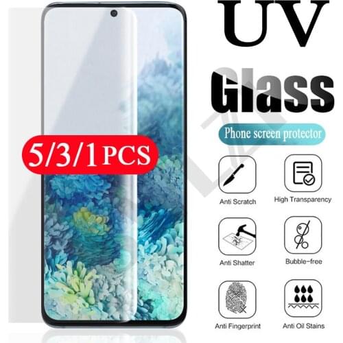 5/3/1Pcs 9H for Samsung Galaxy s21 Ultra s20 note 20 10 pro s10 5G s9 s8 plus UV glass tempered film protective screen protector