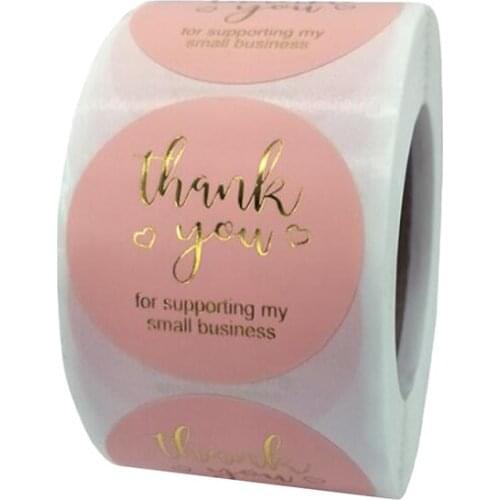 500Pcs Thank You Stickers Round Kraft Paper Sticker Self Adhesive Stickers for envelope Bakeries Gift Bags Sealing Wedding