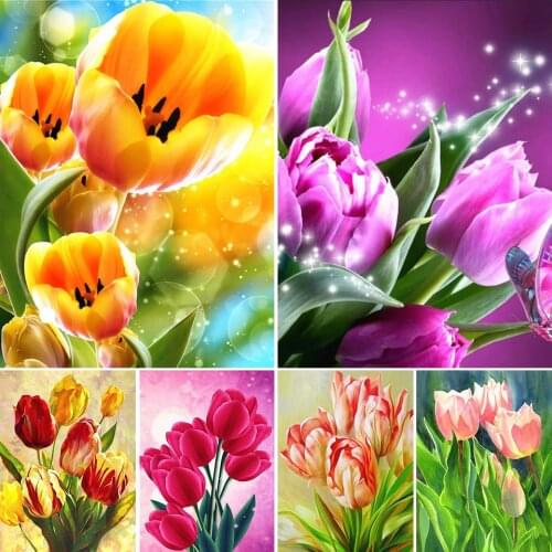 5D DIY Diamond Painting Flower Vase Cross Stitch Kit Full Drill Square Embroidery Mosaic Art Picture With Rhinestones Decor Gift