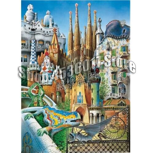 Diamond Embroidery Collage Gaudi Diamond Mosaic Full Rhinestones Architecture Diy Diamond Painting Cross Stitch Christmas gift