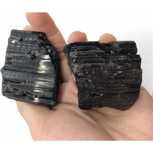 2 pieces large black tourmaline rough stones natural black tourmaline specimen healing crystal