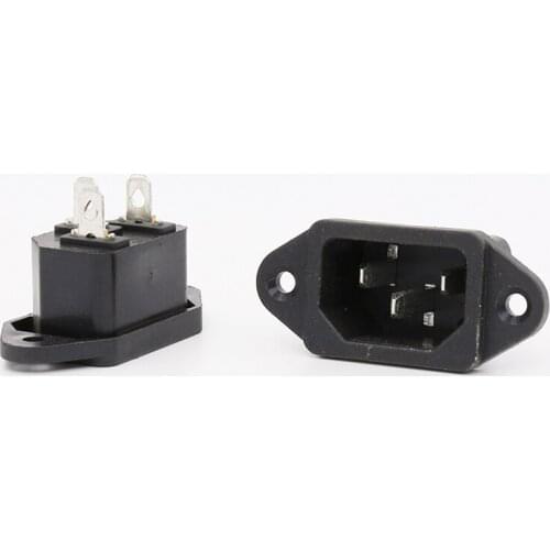 One piece FI-05 HiFi Nichel plated IEC inlet Mains Power Inlet Socket Male Panel Entry Plug