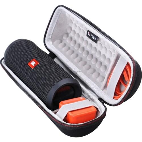 LTGEM Case for JBL Flip 3/4 Waterproof Portable Speaker. Fits USB Cable and Charger
