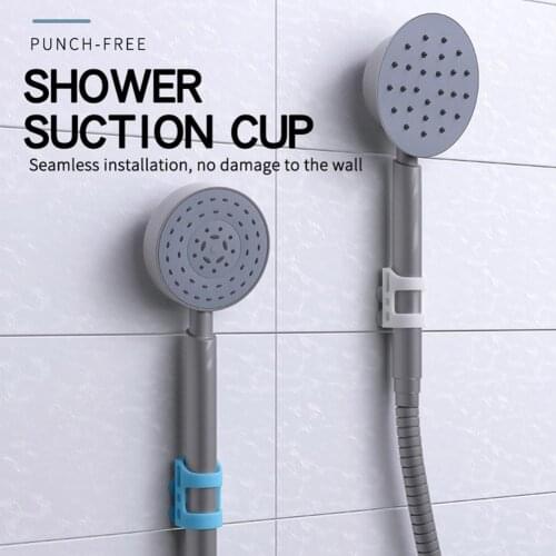 Shower Head Holder Removable Punch-free Silicone Suction Cup Wall Mount Bathroom Shower Head Stand Fixed Bracket