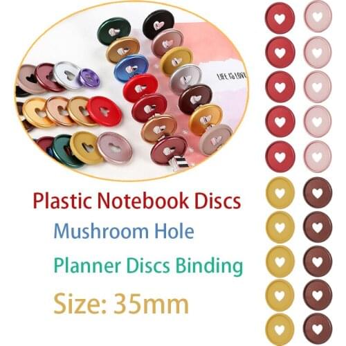 20pcs 35mm Plastic Mushroom Hole Binding Discs Planner Binder Discs Notebook Binder Rings Binding Buckle School Office Supplies