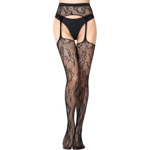 Elastic Lingerie Women Pantyhose Transparent Fishnet Nylon tights Ladies black sexy mesh stockings S1136