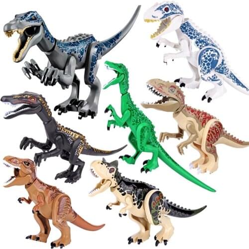 Jurassic Building Blocks Dinosaurs Figures Bricks Baryonyx Tyrannosaurus Rex Indominus Rex I-Rex Assemble Kids Toys