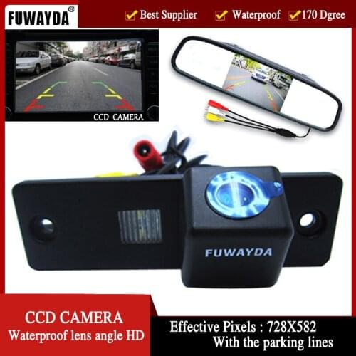 FUWAYDA 4.3 Inch LED Long Mirror Monitor With Car Rear View CCD Camera For Toyota 4Runner / Land Cruiser Prado 2010