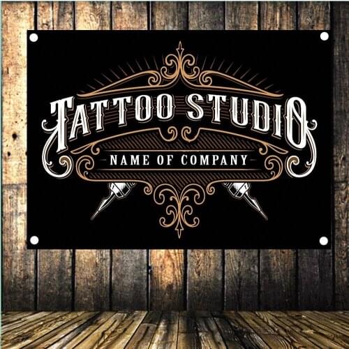 Shaving Barber Hair Salon Tattoo Poster Four-hole Banner Flag Tapestry Wall Hanging Canvas Print Art Barber Shop Decoration