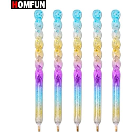 HOMFUN Diamond Painting Point Drill Pen Tool 5D DIY Diamond Embroidery Cross Stitch Colorful Rhinestone Point pen Tools Gift
