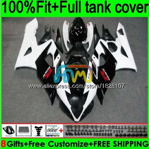 Injection For SUZUKI GSXR1000 White black K5 GSXR-1000 GSX R1000 98BS.4 GSX-R1000 GSXR 1000 CC 1000CC 05 06 2005 2006 Fairing