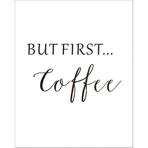 Canvas Paintings But First Coffee Art Poster Coffee Guide Prints Kitchen Black White Wall Art Posters Pictures Home Decor