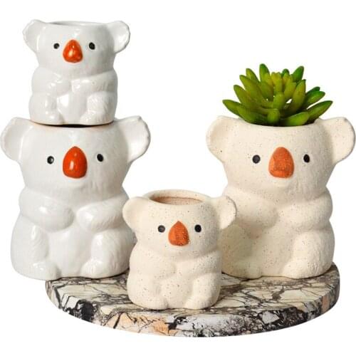 Nordic Ceramic Koala Cartoon Animal Fresh Reason Flower Pot Decorat Hotel Living Room Succulents Home Ornaments