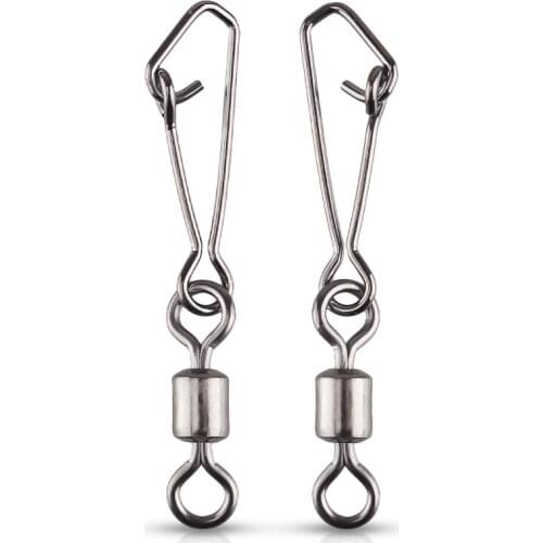 50/100pcs Fishing Connector Barrel Swivels Snap Rolling Swivel For Fishhook Link Fishing Lure Accessories