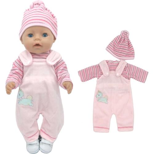 Doll Unicorn Romper Clothes for 40cm 43cm Born Baby Doll Wear Sets for 18 Inch Doll Coat Accessories Toys Wear