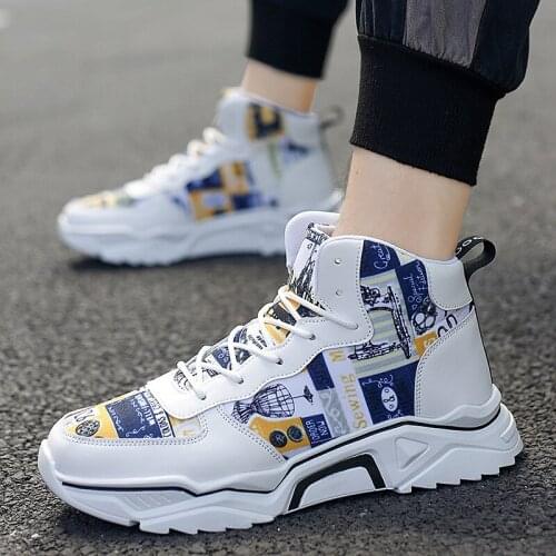 2021 fashion mens shoes leisure high top canvas board shoes leisure sports small white shoes heighten daddy shoes board shoes