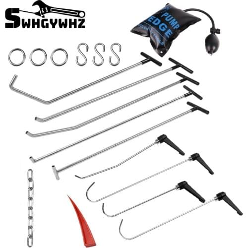 Stainless Rods Tools Kit Paintless Dent Repair Kits with Taper Head and S-Hook for Car Auto Body Dents Hail Damage Removal